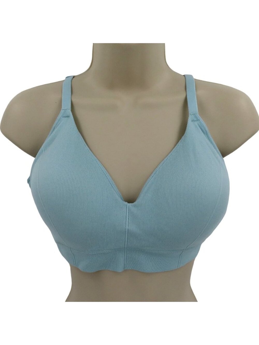 Maidenform Extra Large XL Wireless Stretch Rib Bralette DM2303 Bra Solid Blue